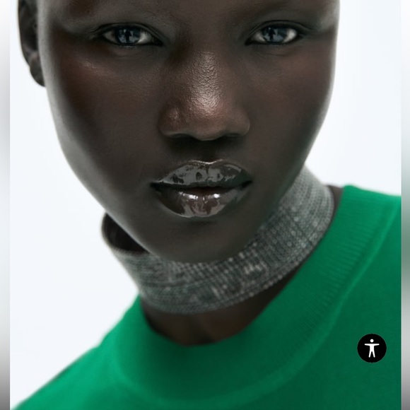 ZARA PLEATED KNIT MIDI DRESS - Picture 6 of 9